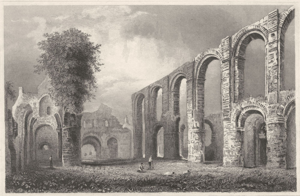 ESSEX. St Botolphs Priory Church. Colchester. (Bartlett/Wright) 1834 old print